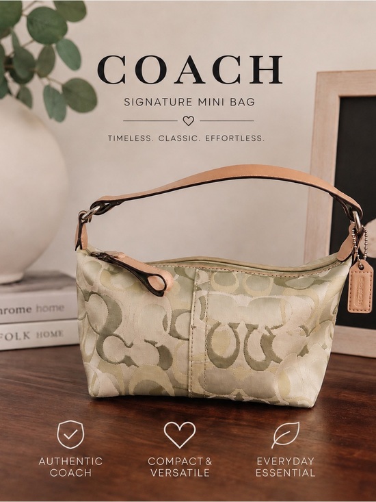 Coach Handbags - Rare Y2K Coach Optic Signature C Mini Bag / Pouch (6561) | Pistachio